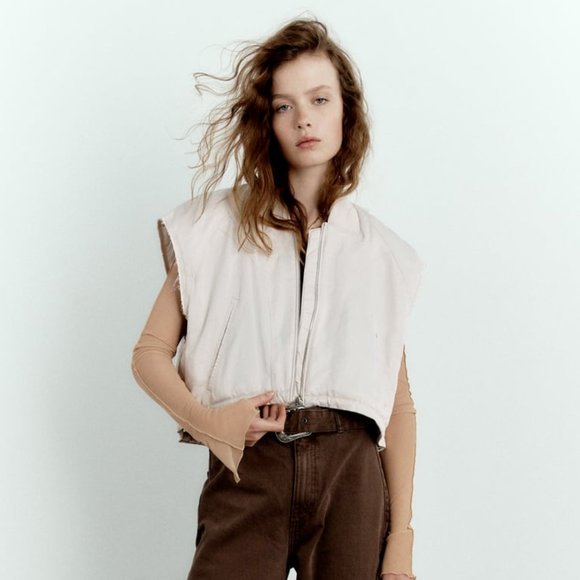 ZARA SATIN EFFECT OVERSIZED VEST